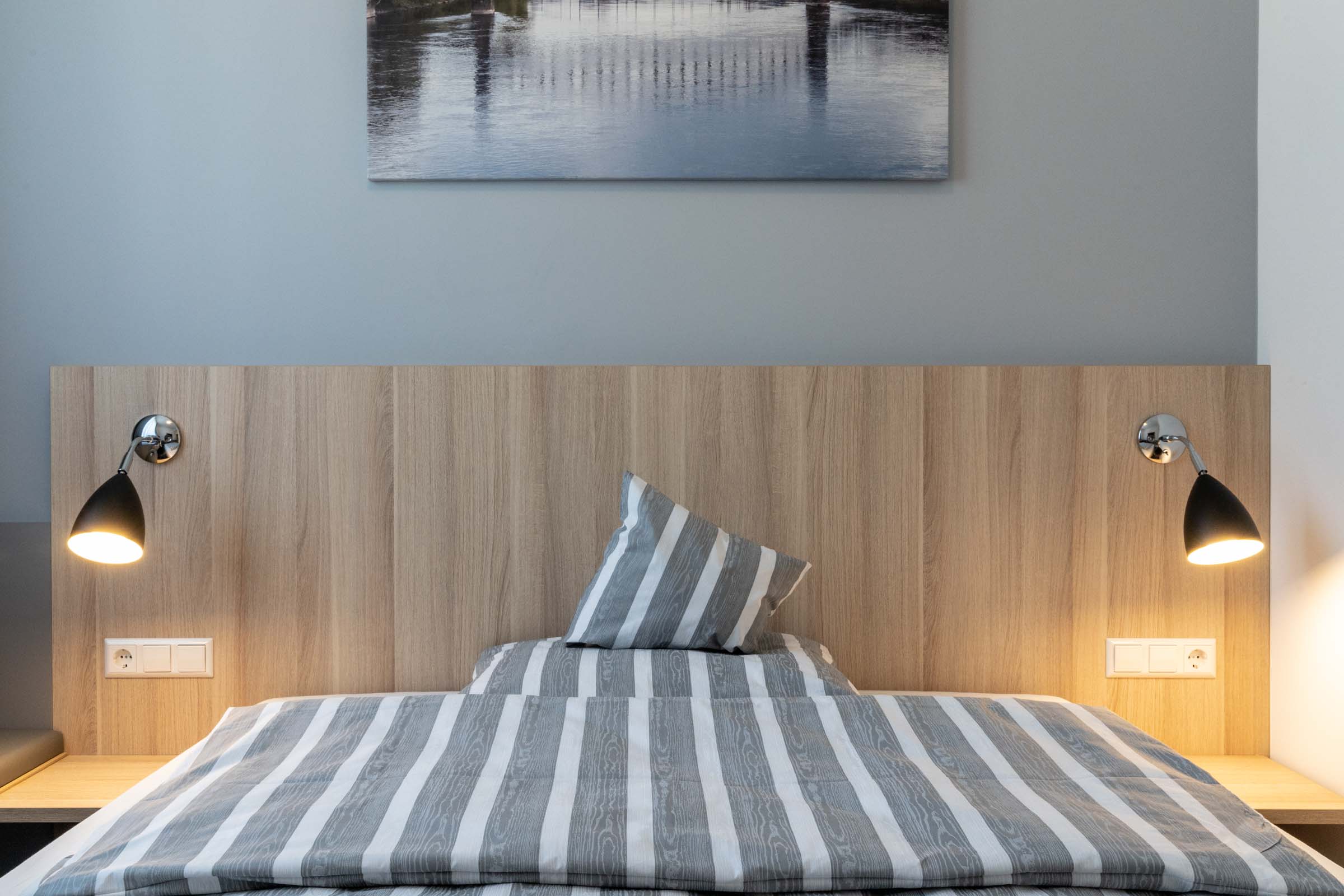Detailaufnahme Hotelbett in Freiburg, Einzelzimmer Standard